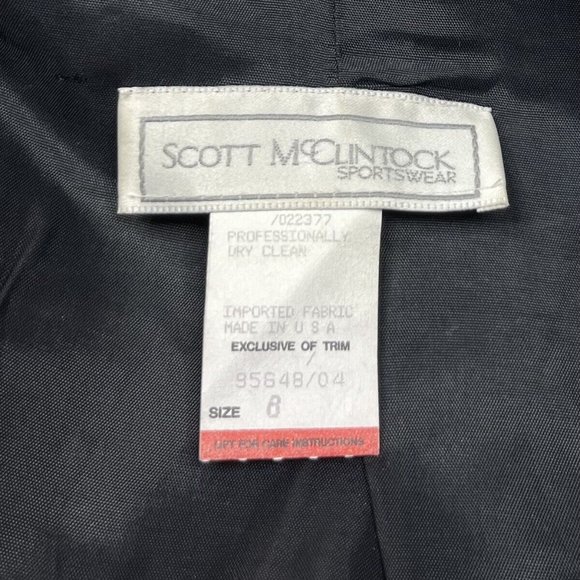 Vintage Scott McClintock Sportswear Blazer Jacket Velvet Blue Puff Sleeve Size 8 - Picture 9 of 10